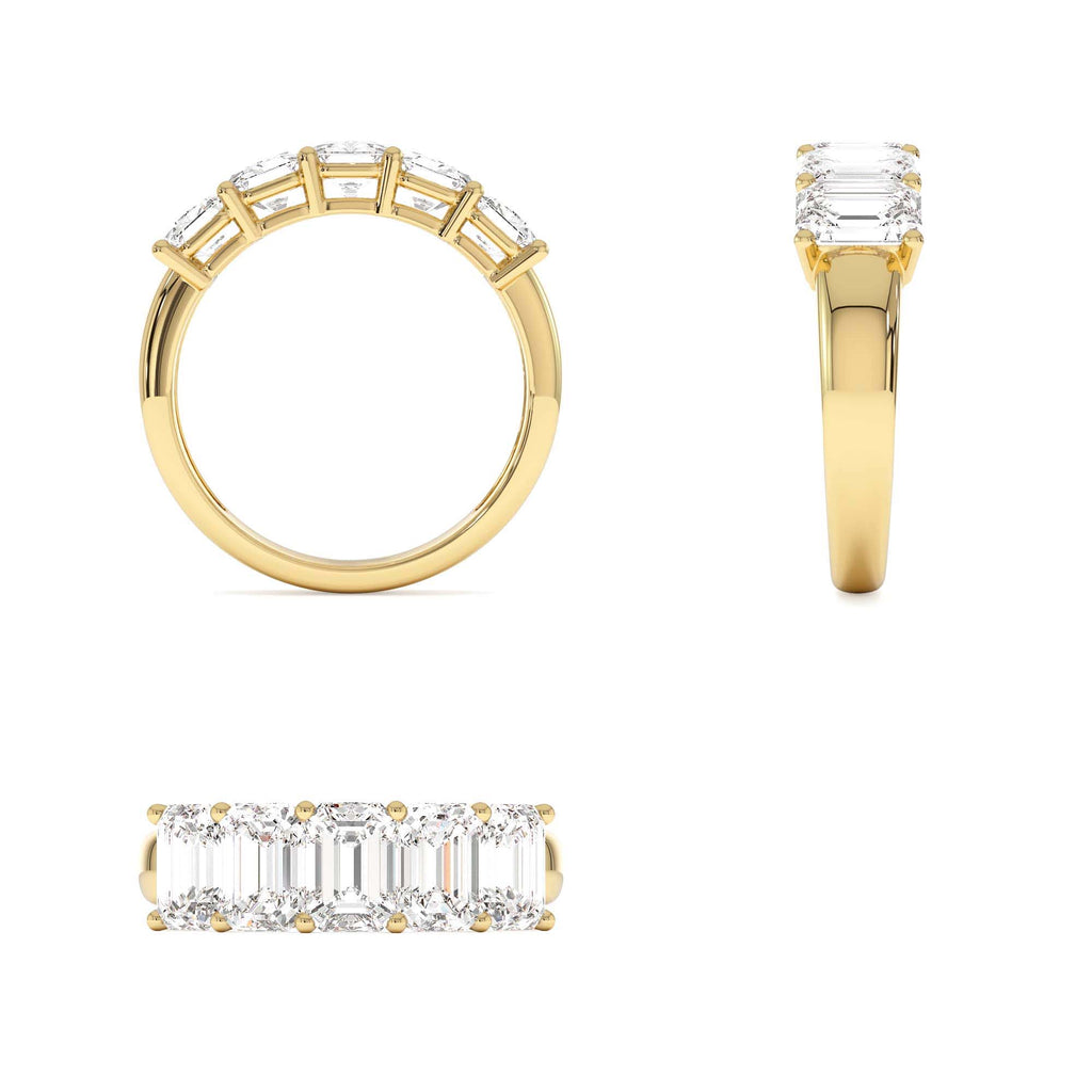 2.65 CTW 14K Prong Setting Five Stone Emerald Cut Lab Grown Diamond Anniversary Ring - view 5