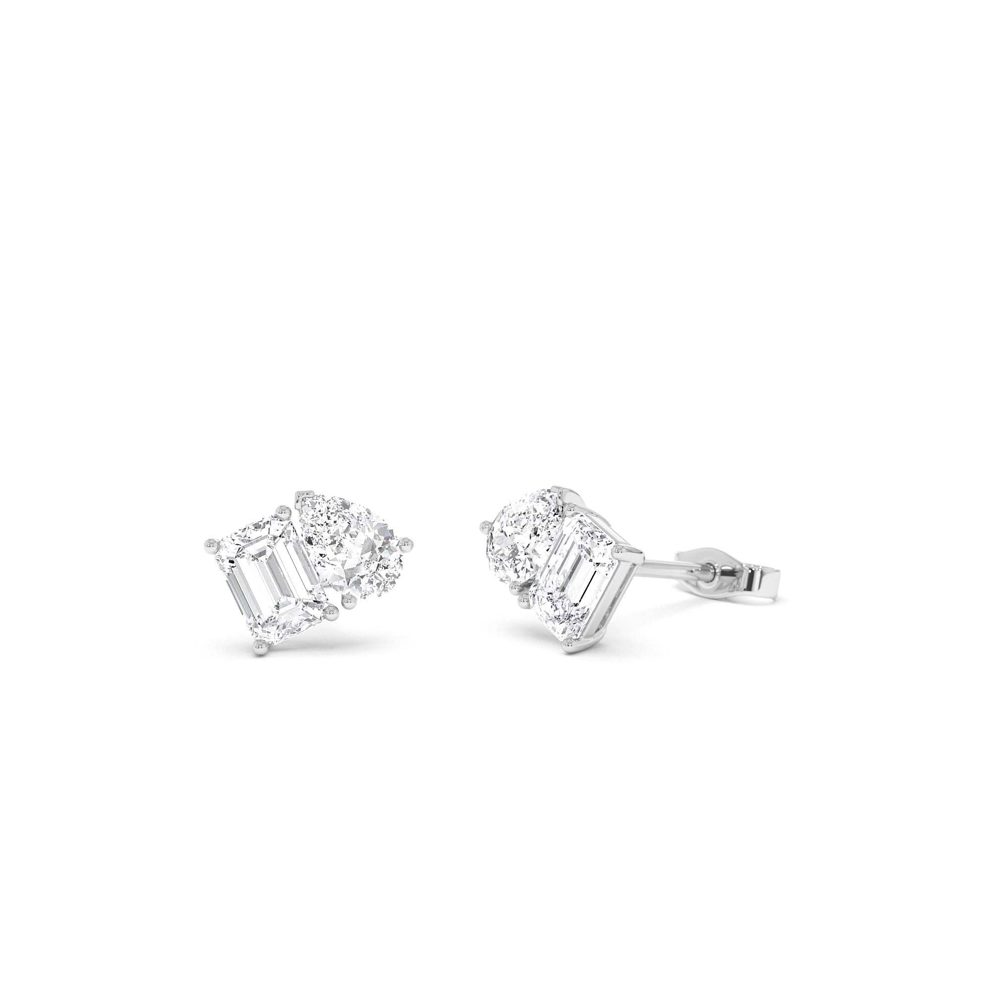 1.80 CTW 14K Toi et Moi Lab Grown Diamond Studs - view 3