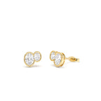 1.00 CTW 14K Lab Grown Oval Shaped Diamond Double Bezel Stud Earrings by Orlina Fine