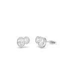 1.00 CTW 14K Lab Grown Oval Shaped Diamond Double Bezel Stud Earrings - view 2