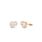 1.00 CTW 14K Lab Grown Oval Shaped Diamond Double Bezel Stud Earrings - view 3