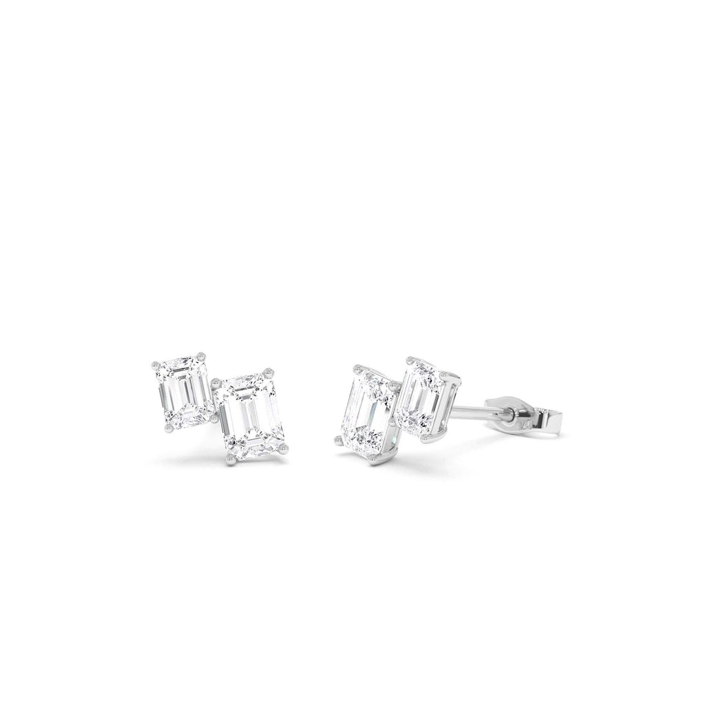 1.75 CTW 14K Lab Grown Emerald Cut Diamond Double Stud Earrings - view 3