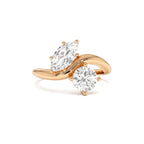 1.50 CTW 14K Prong Setting Marquise & Round Lab Grown Diamond Toi Moi Ring - view 2