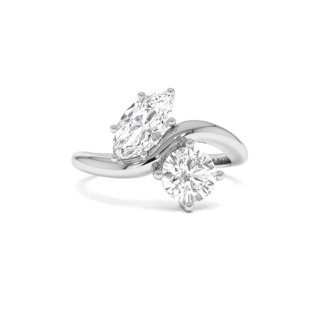 1.50 CTW 14K Prong Setting Marquise & Round Lab Grown Diamond Toi Moi Ring - view 3