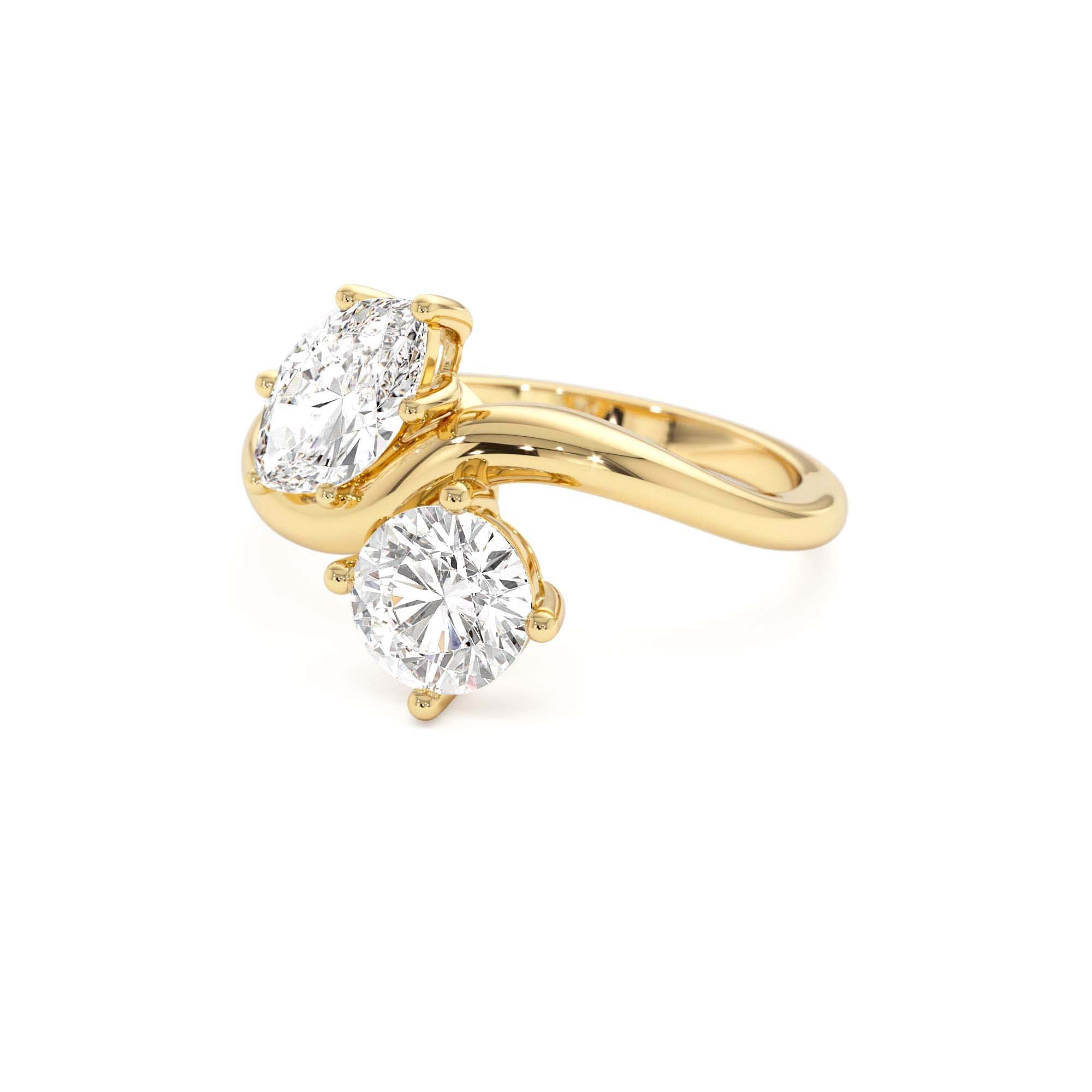 1.50 CTW 14K Prong Setting Marquise & Round Lab Grown Diamond Toi Moi Ring - view 4