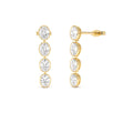 1.60 CTW 14K Bezel Setting Oval Shape Lab Grown Diamond Dangling Stud Earrings by Orlina Fine