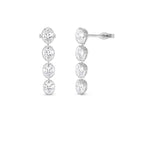 1.60 CTW 14K Bezel Setting Oval Shape Lab Grown Diamond Dangling Stud Earrings - view 2
