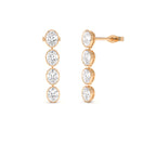 1.60 CTW 14K Bezel Setting Oval Shape Lab Grown Diamond Dangling Stud Earrings - view 3