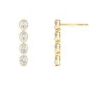 1.60 CTW 14K Bezel Setting Oval Shape Lab Grown Diamond Dangling Stud Earrings - view 4