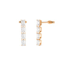 1.60 CTW 14K Prong Setting Emerald Cut Lab Grown Diamond Dangling Stud Earrings - view 2