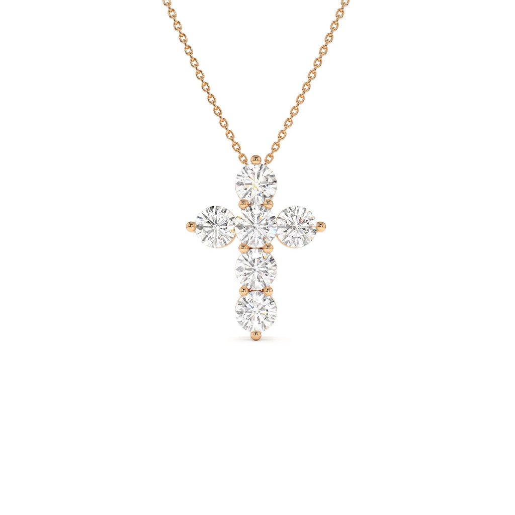 3.00 CTW 14K Prong Setting Round Brilliant Shape Lab Grown Diamond Cross - view 2
