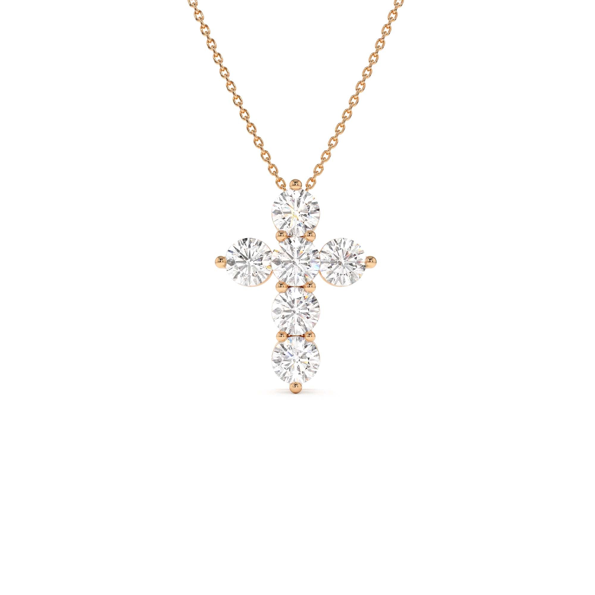 3.00 CTW 14K Prong Setting Round Brilliant Shape Lab Grown Diamond Cross - view 2
