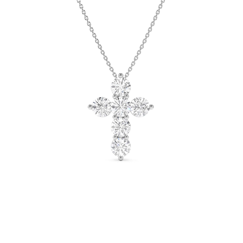 3.00 CTW 14K Prong Setting Round Brilliant Shape Lab Grown Diamond Cross - view 3