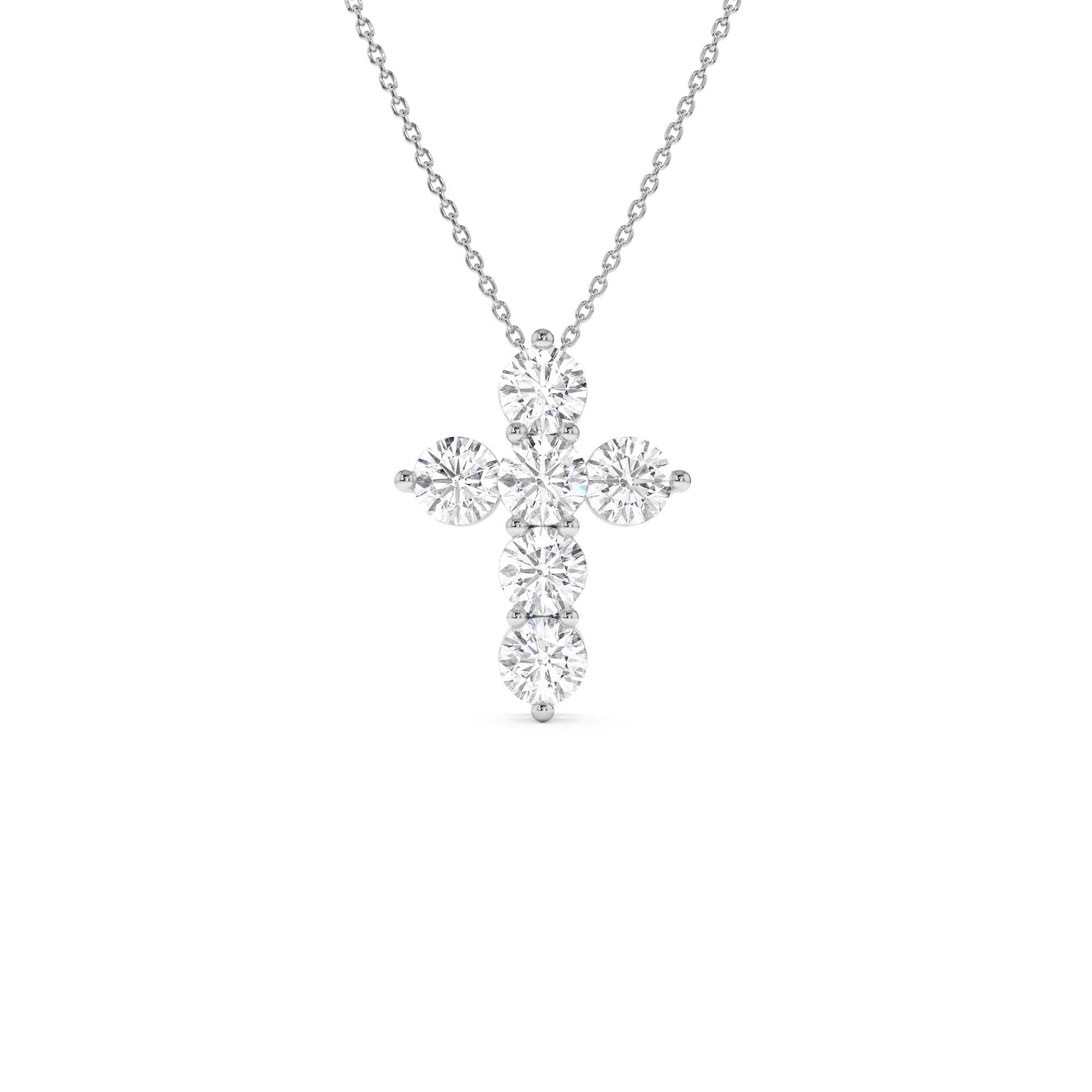 3.00 CTW 14K Prong Setting Round Brilliant Shape Lab Grown Diamond Cross - view 3