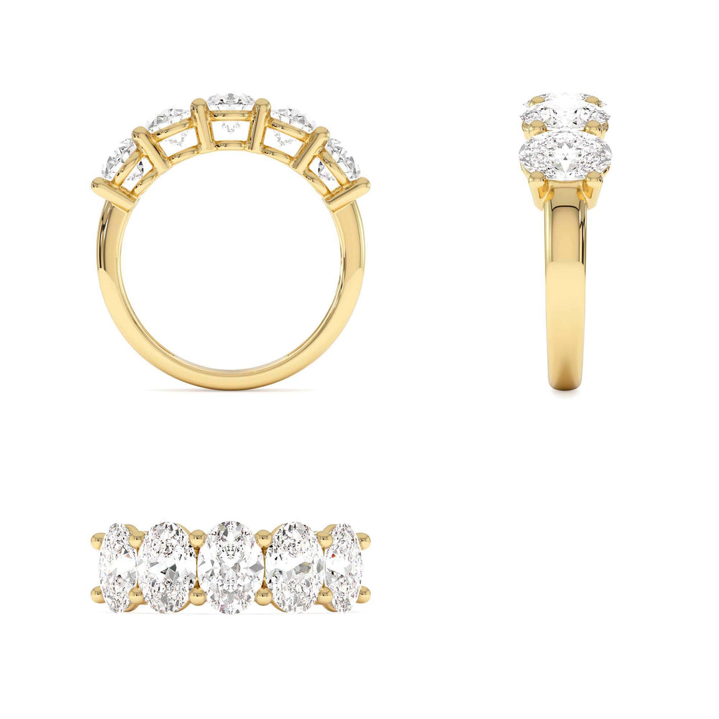 2.75 CTW 14K Prong Setting Five Stone Oval Shape Lab Grown Diamond Anniversary Ring - view 5