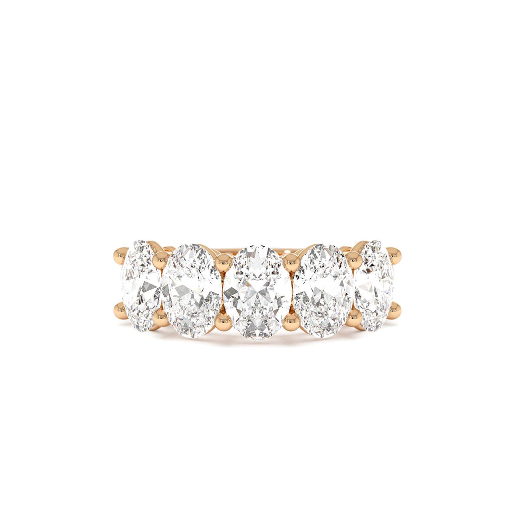 2.75 CTW 14K Prong Setting Five Stone Oval Shape Lab Grown Diamond Anniversary Ring - view 2