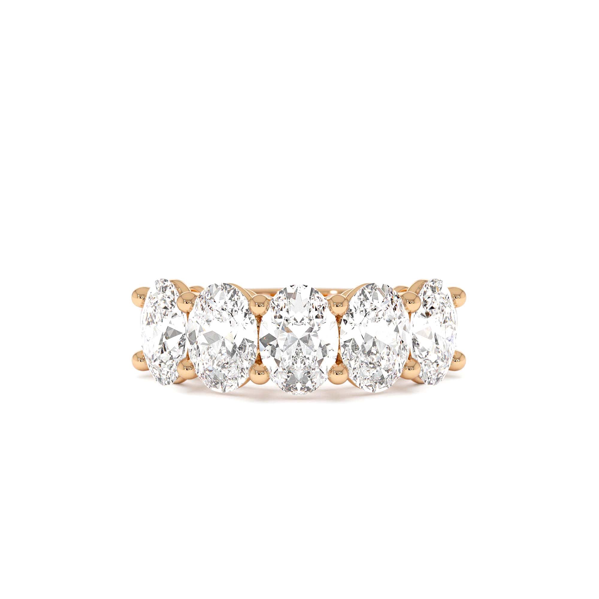 2.75 CTW 14K Prong Setting Five Stone Oval Shape Lab Grown Diamond Anniversary Ring - view 2