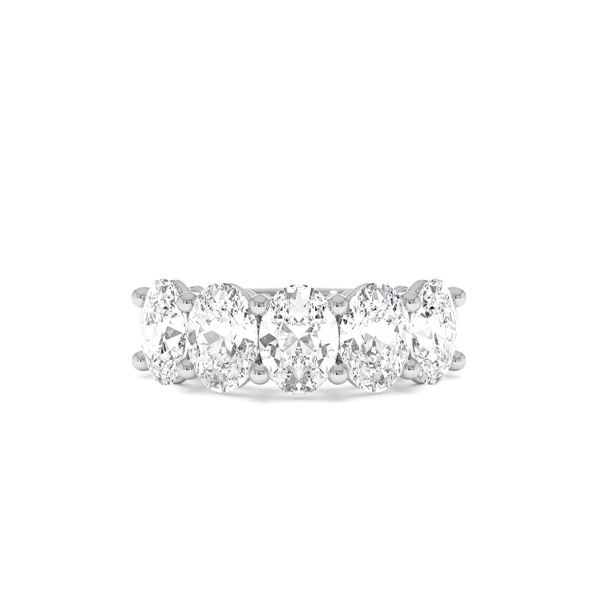 2.75 CTW 14K Prong Setting Five Stone Oval Shape Lab Grown Diamond Anniversary Ring - view 3