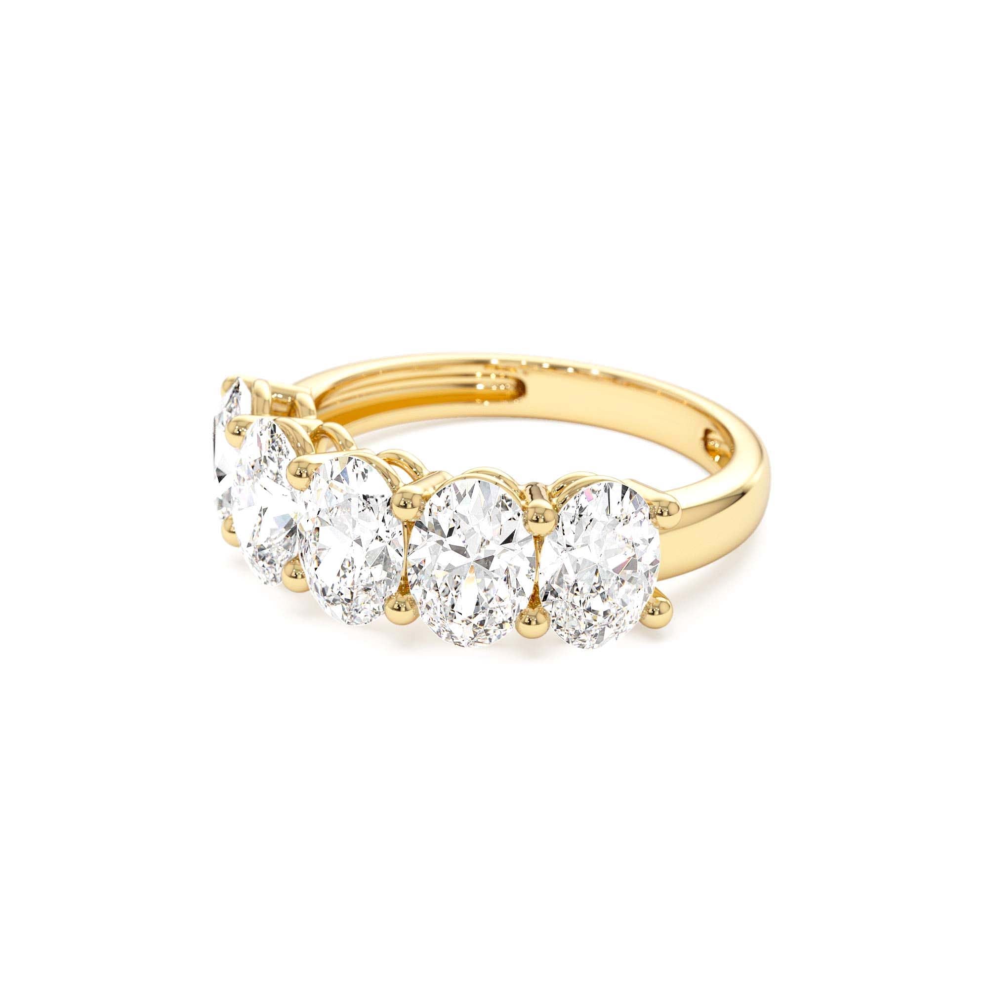 2.75 CTW 14K Prong Setting Five Stone Oval Shape Lab Grown Diamond Anniversary Ring - view 4