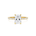 2.00 Ctw 14k Radiant Cut Lab Grown Diamond Pavé Band Ring with Hidden Halo – Delara by Orlina Fine