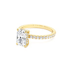 2.00 Ctw 14k Radiant Cut Lab Grown Diamond Pavé Band Ring with Hidden Halo – Delara - view 4