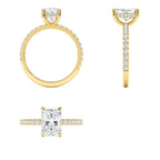 2.00 Ctw 14k Radiant Cut Lab Grown Diamond Pavé Band Ring with Hidden Halo – Delara - view 5