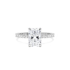 2.00 Ctw 14k Radiant Cut Lab Grown Diamond Pavé Band Ring with Hidden Halo – Delara - view 3