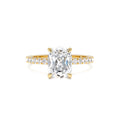 2.00 Ctw 14k Cushion Cut Lab Grown Diamond Pavé Band Ring with Hidden Halo – Renée by Orlina Fine