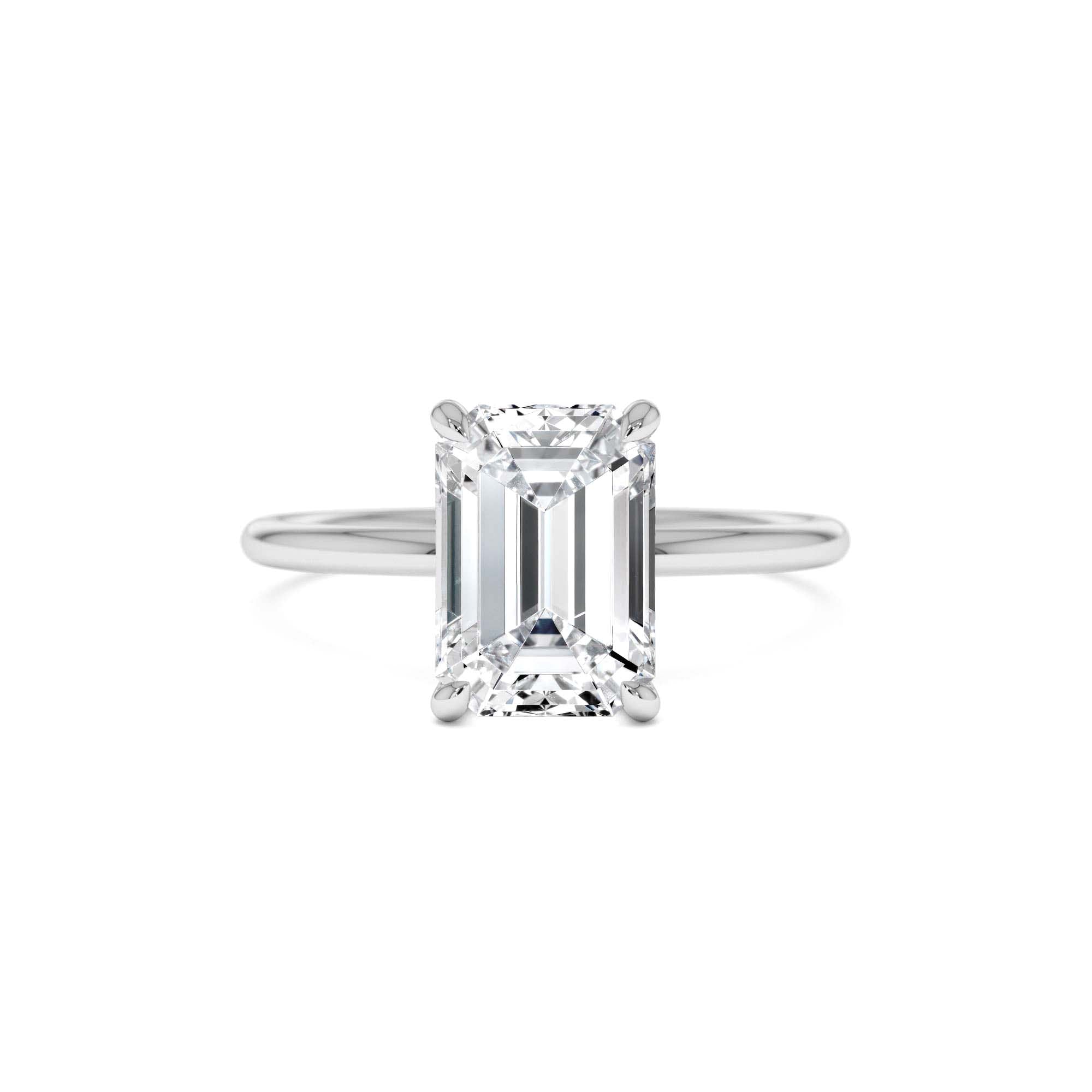 2.00 Ctw 14k Emerald Cut Prong Setting Lab Grown Diamond Engagement Ring – Marcelline - view 2