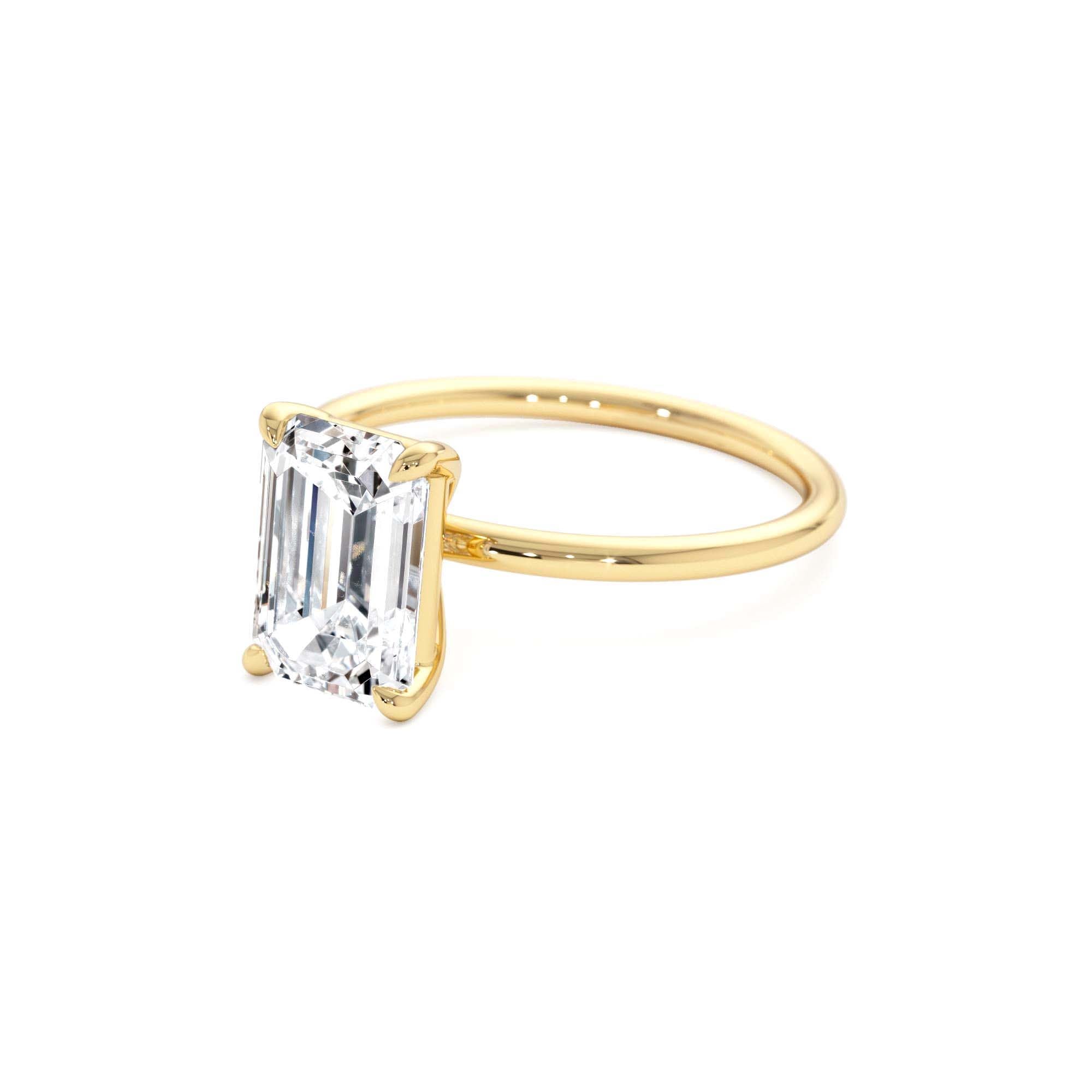 2.00 Ctw 14k Emerald Cut Prong Setting Lab Grown Diamond Engagement Ring – Marcelline - view 3