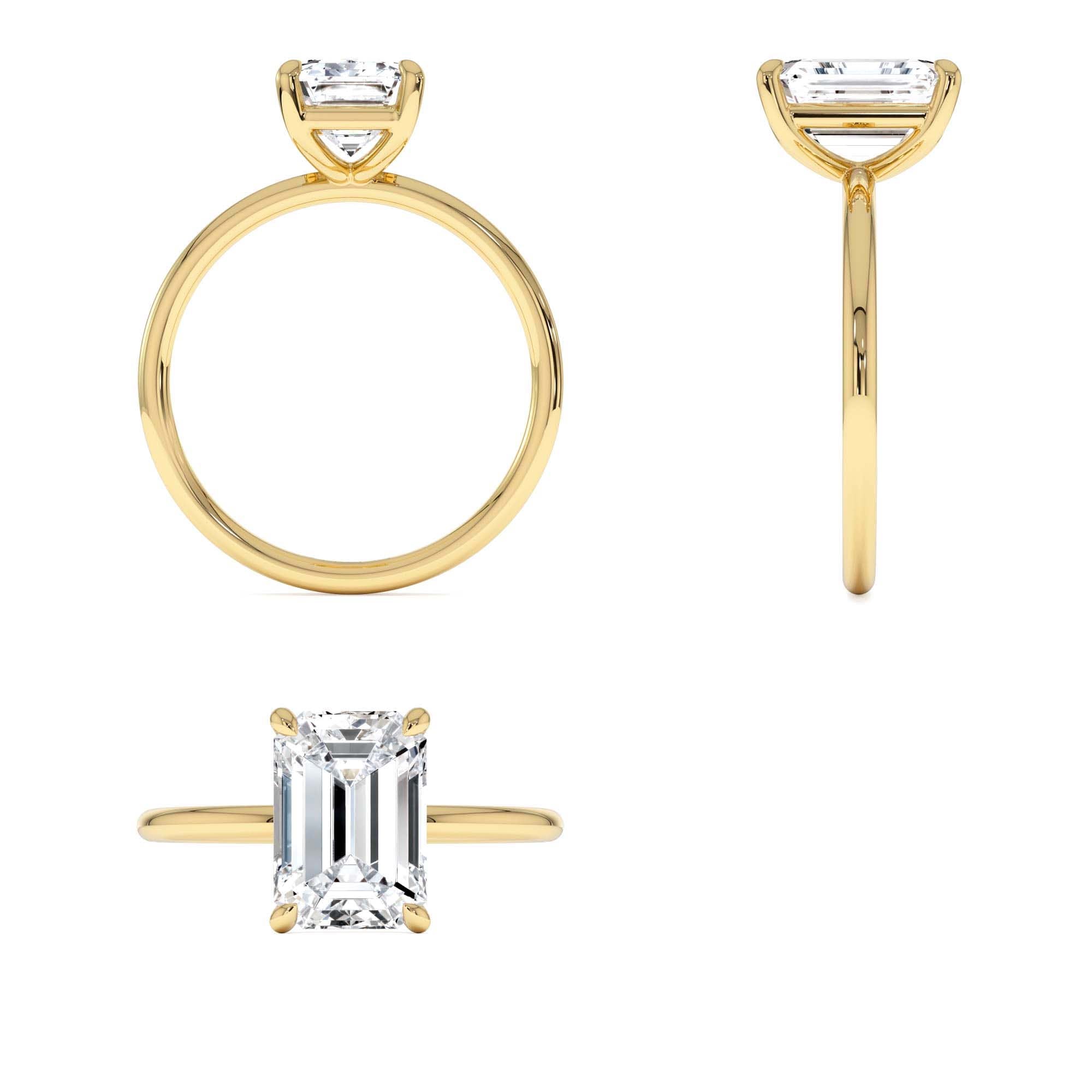 2.00 Ctw 14k Emerald Cut Prong Setting Lab Grown Diamond Engagement Ring – Marcelline - view 4