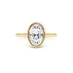 1.50 Ctw 14k Oval Shaped Bezel Setting Lab Grown Diamond Engagement Ring – Celina by Orlina Fine