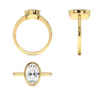 1.50 Ctw 14k Oval Shaped Bezel Setting Lab Grown Diamond Engagement Ring – Celina - view 5