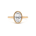 1.50 Ctw 14k Oval Shaped Bezel Setting Lab Grown Diamond Engagement Ring – Celina - view 2