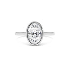 1.50 Ctw 14k Oval Shaped Bezel Setting Lab Grown Diamond Engagement Ring – Celina - view 3