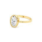 1.50 Ctw 14k Oval Shaped Bezel Setting Lab Grown Diamond Engagement Ring – Celina - view 4