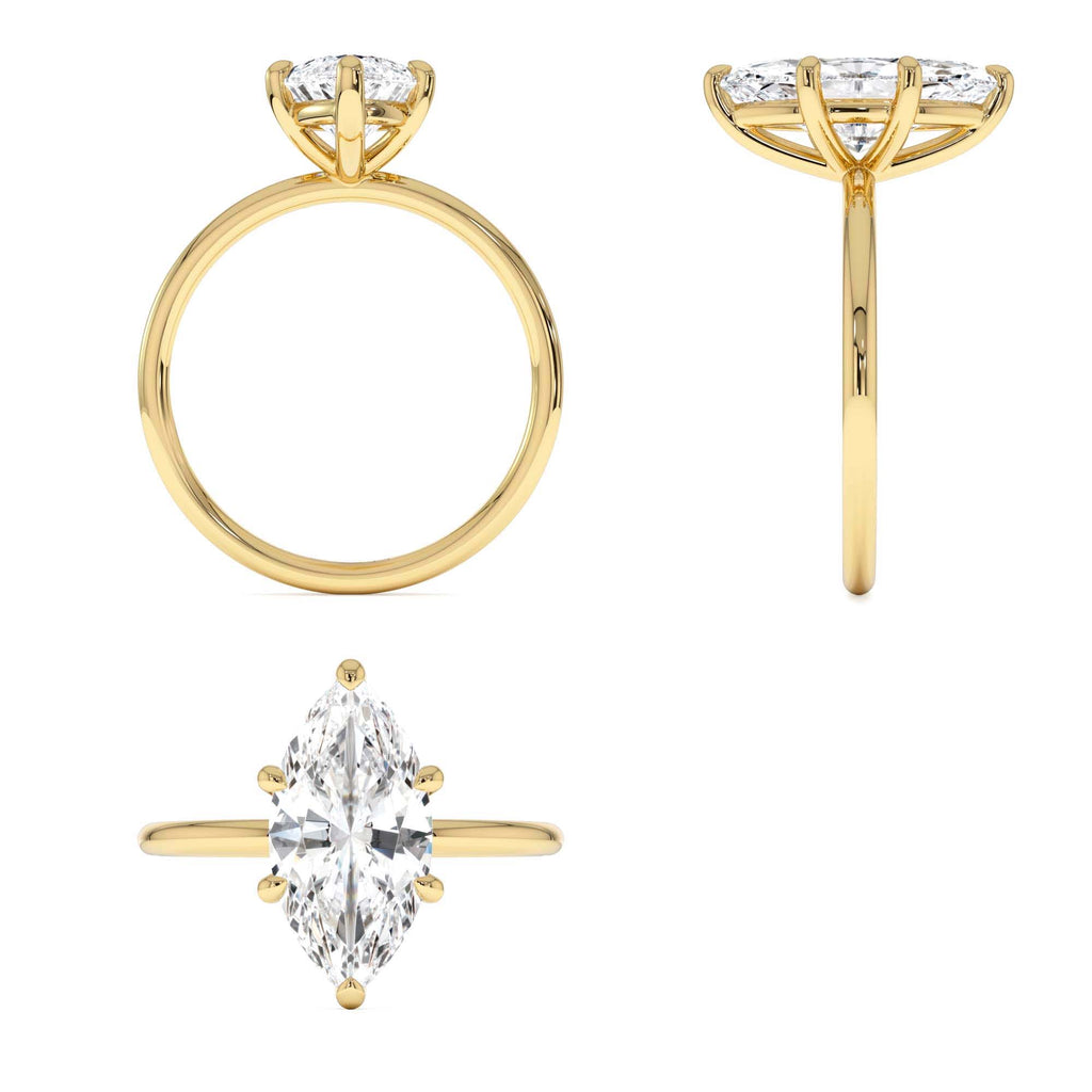 2.00 Ctw 14k Marquise Shape Prong Setting Lab Grown Diamond Engagement Ring – Verity - view 5
