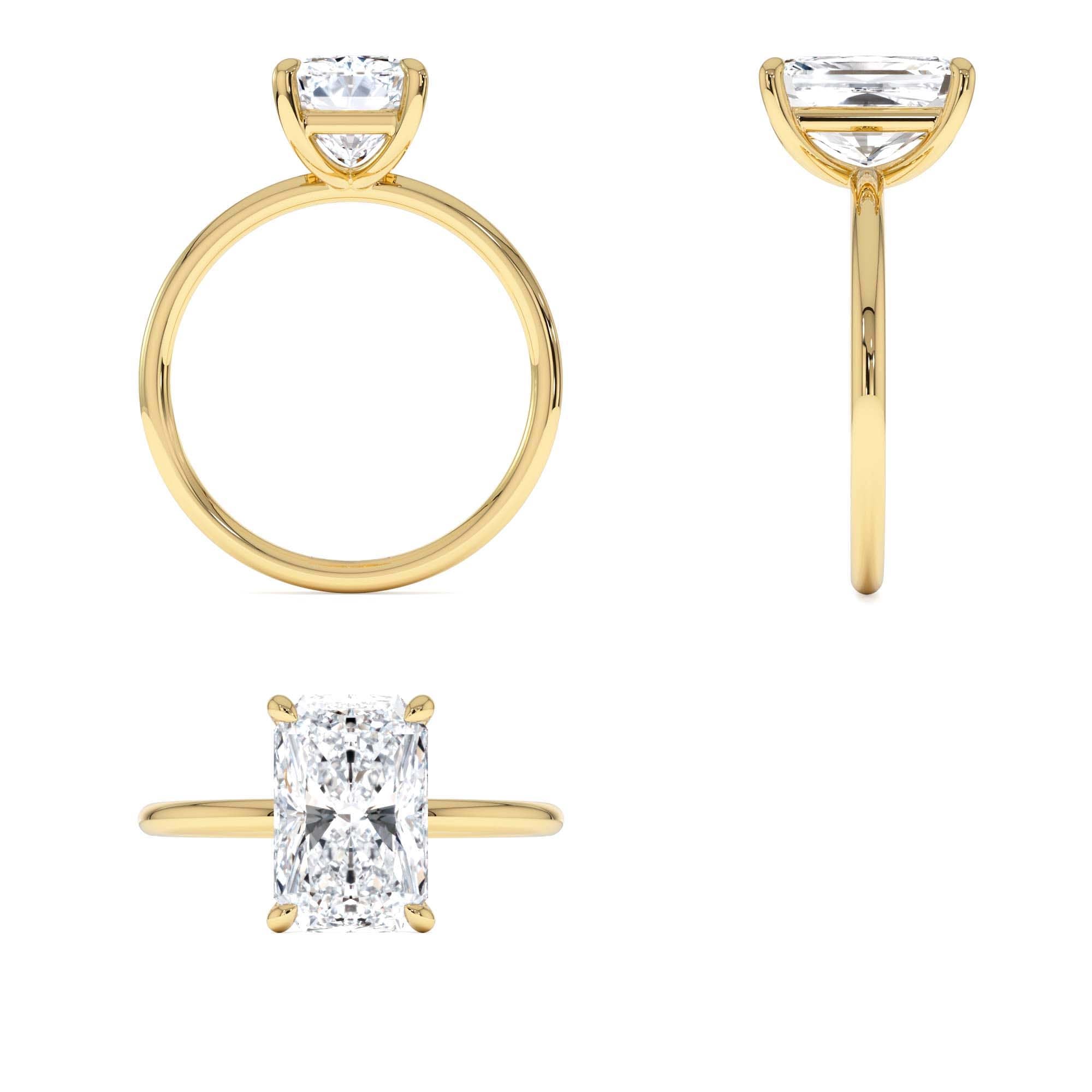 2.00 Ctw 14k Radiant Cut Prong Setting Lab Grown Diamond Engagement Ring – Corinne - view 5
