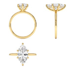 2.00 Ctw 14k Marquise Lab Grown Diamond Engagement Ring with Hidden Halo – Natalia - view 5