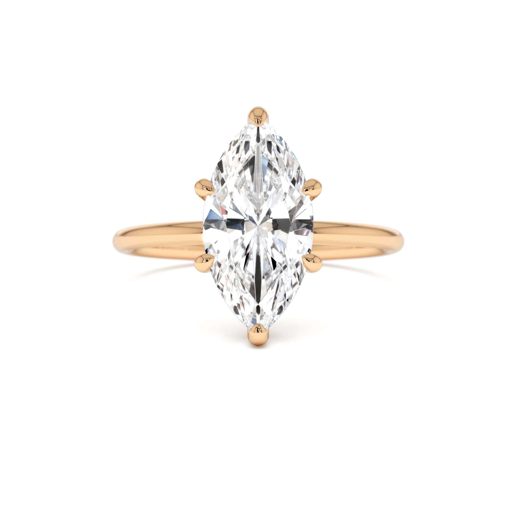 2.00 Ctw 14k Marquise Lab Grown Diamond Engagement Ring with Hidden Halo – Natalia - view 2