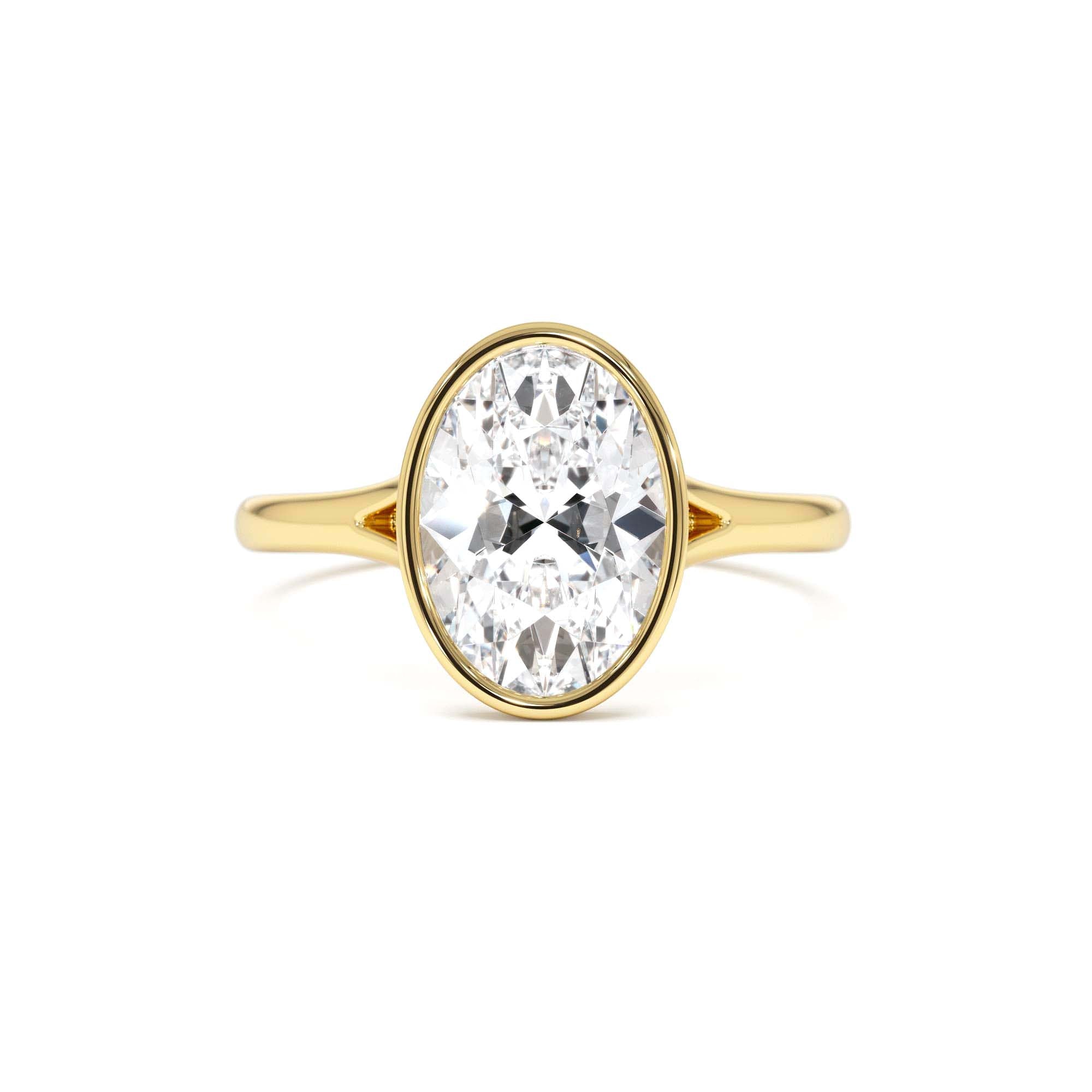 2.00 CTW 14K Oval Shaped Minimalist Bezel Setting Lab Grown Diamond Engagement Ring – Marcella by Orlina Fine