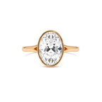2.00 CTW 14K Oval Shaped Minimalist Bezel Setting Lab Grown Diamond Engagement Ring – Marcella - view 2