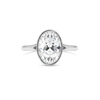 2.00 CTW 14K Oval Shaped Minimalist Bezel Setting Lab Grown Diamond Engagement Ring – Marcella - view 3
