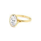 2.00 CTW 14K Oval Shaped Minimalist Bezel Setting Lab Grown Diamond Engagement Ring – Marcella - view 4