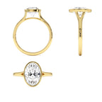 2.00 CTW 14K Oval Shaped Minimalist Bezel Setting Lab Grown Diamond Engagement Ring – Marcella - view 5