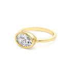 1.50 Ctw East West Oval Shaped Lab Grown Bezel Setting Modern Engagement Ring, Lenora - view 4