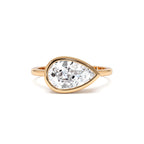 1.50 Ctw East West Pear Shaped Lab Grown Bezel Setting Modern Engagement Ring, Mirabel - view 2