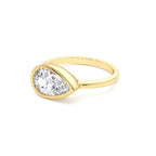 1.50 Ctw East West Pear Shaped Lab Grown Bezel Setting Modern Engagement Ring, Mirabel - view 4