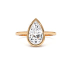2.00 Ct Pear Shape Lab Grown Bezel Setting Diamond Engagement Ring - view 2