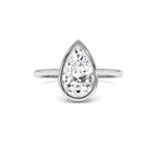 2.00 Ct Pear Shape Lab Grown Bezel Setting Diamond Engagement Ring - view 3